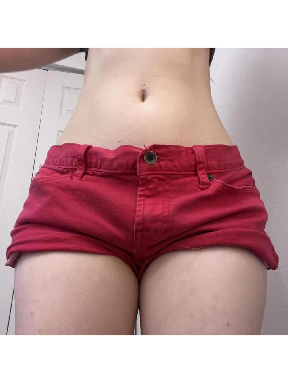 y2k low rise denim shorts